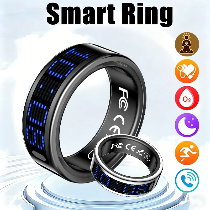 New Smart Ring Blue LED Displa - огляд і ціна Health Monitors