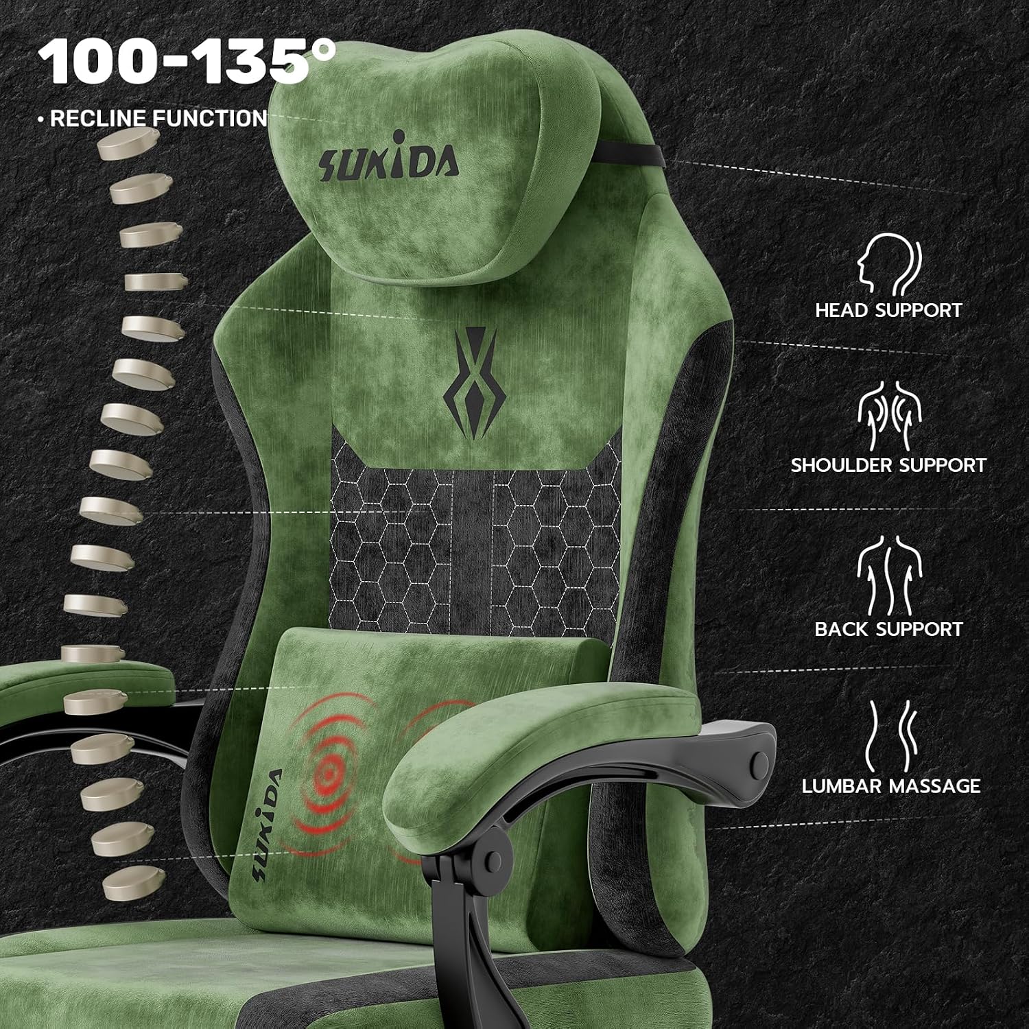Fabric Video Gaming Chair, Erg - огляд і ціна Massage