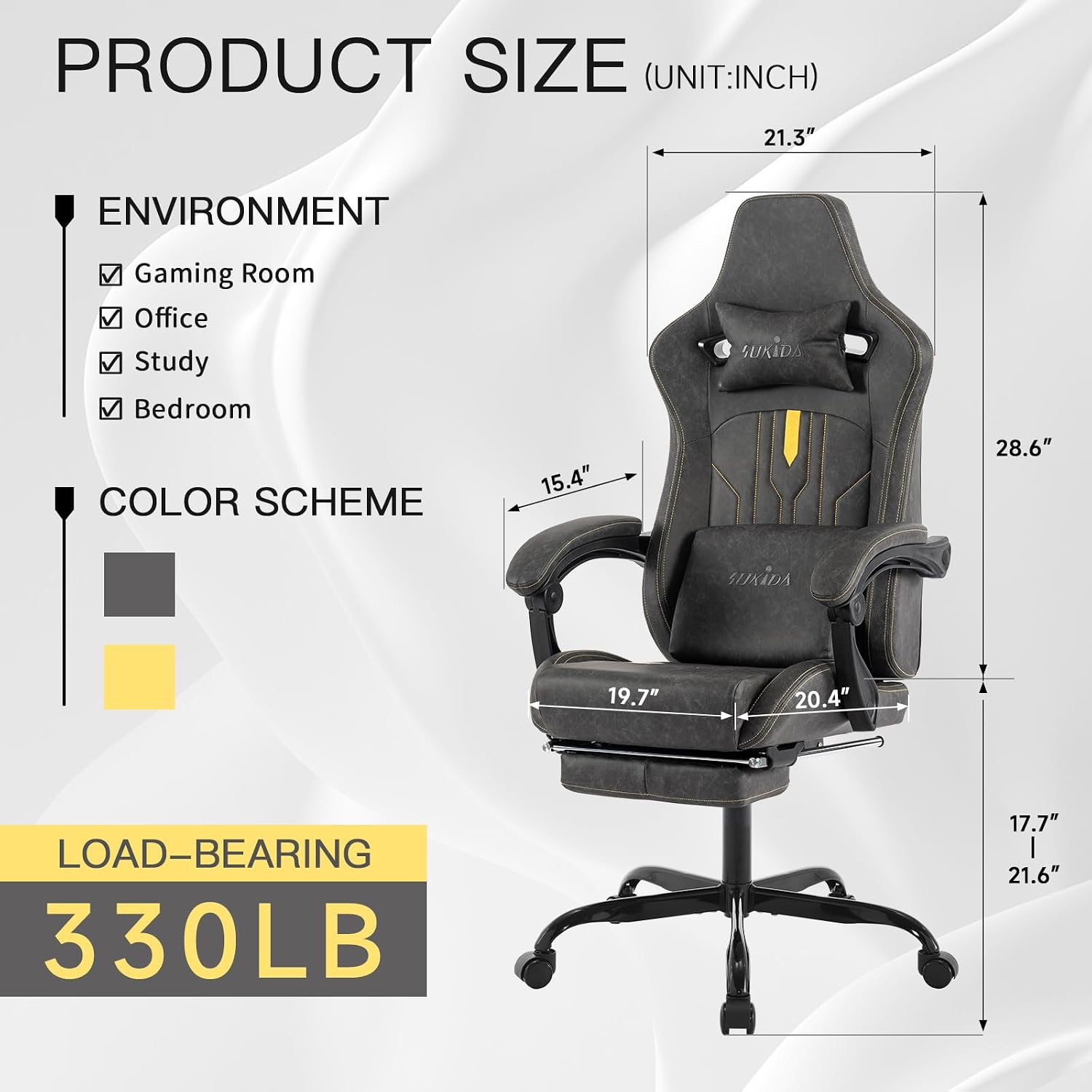 Gaming Chair with Footrest Erg - огляд і ціна Massage
