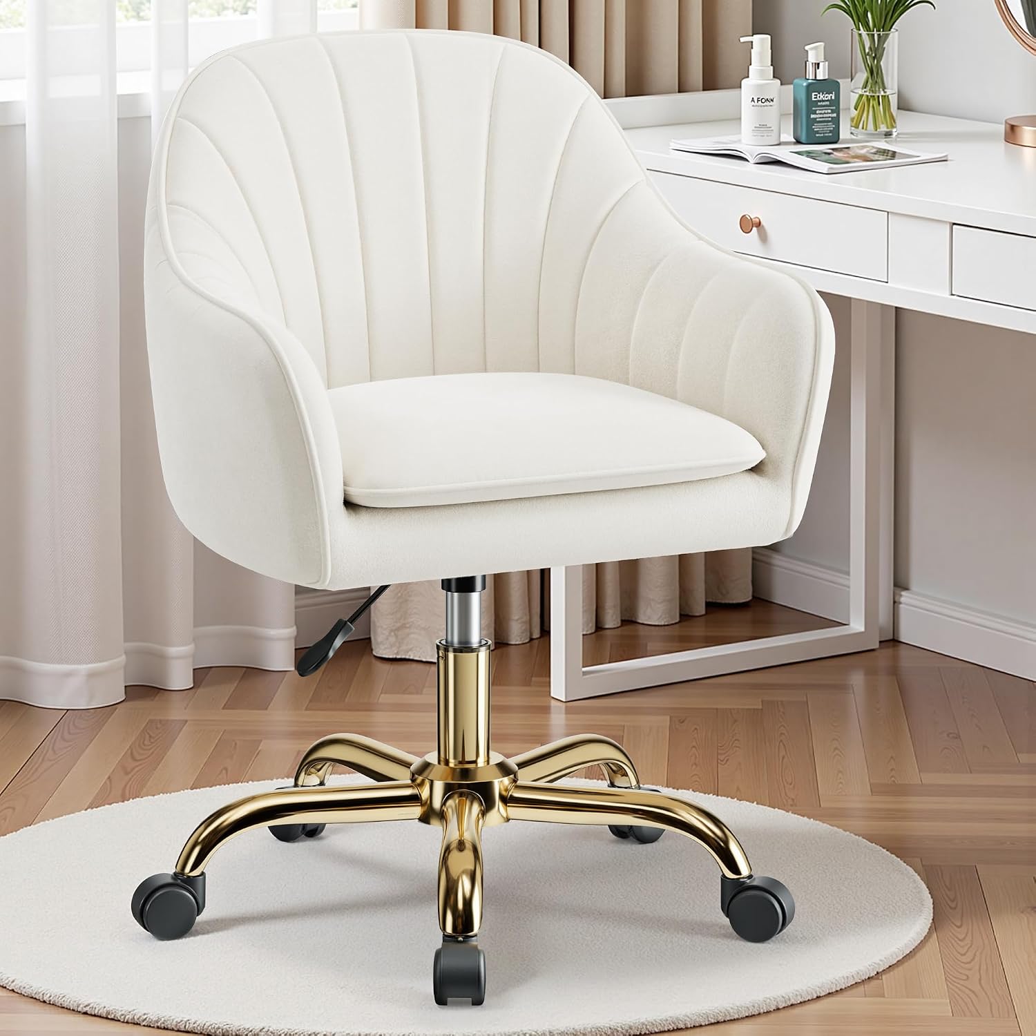 Vanity Chair with Wheels, Comf - огляд і ціна Makeup