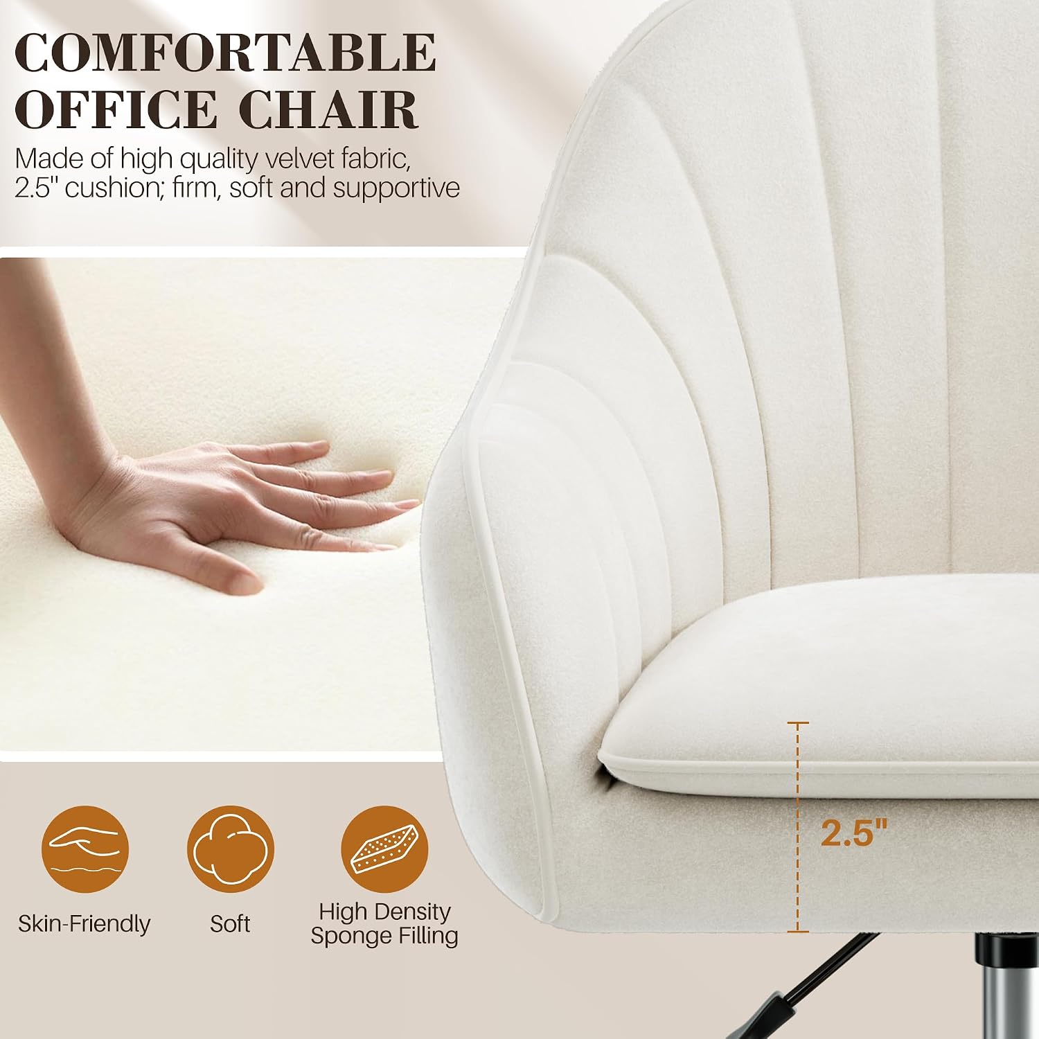Vanity Chair with Wheels, Comf - огляд і ціна Makeup
