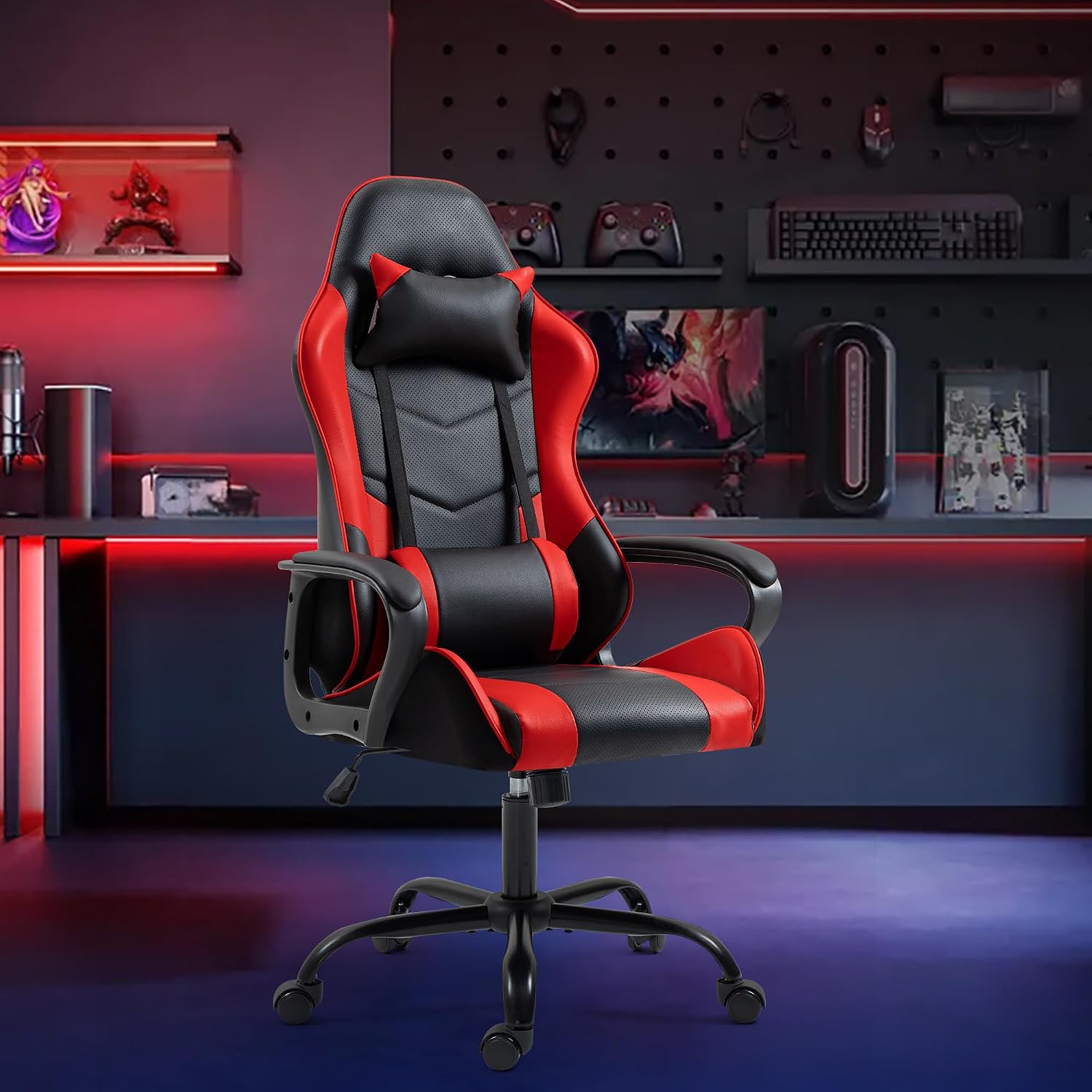 Red Ergonomic Gaming Chair Mas - огляд і ціна Massage