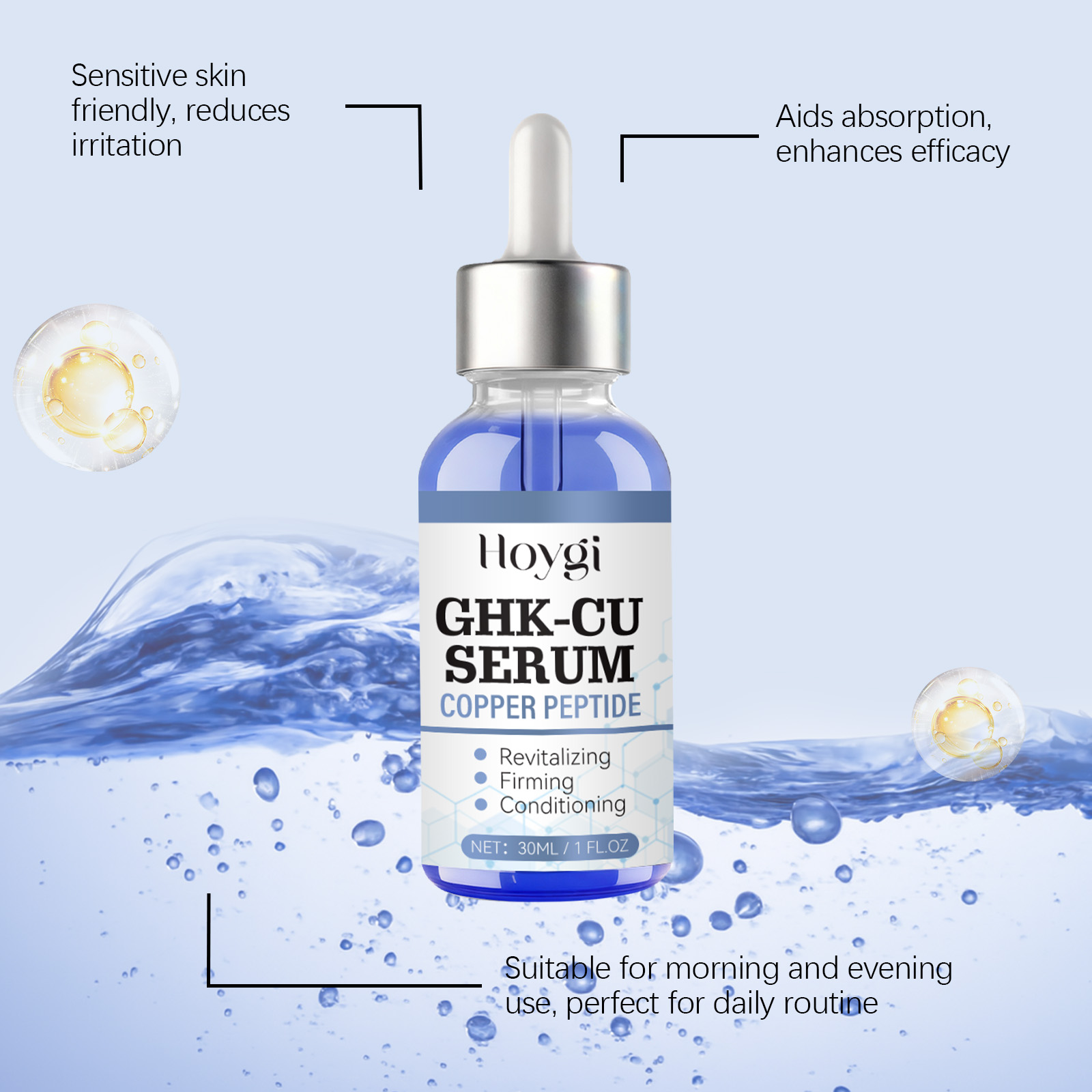 30ml Copper Peptide Serum GHK- - огляд і ціна Hyaluronic Acid Facial Serum